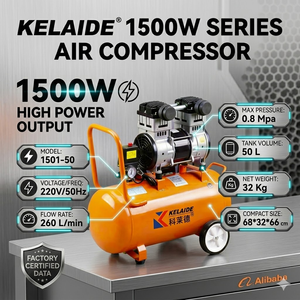 KELAIDE 50L Reciprocating <b>Air</b> Compressor 1500W 2HP Portable Industrial Model AC Powered 220V 0.8Mpa Quiet Operation - Product Image 4