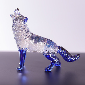 Petits Ornements en Verre en Gros, Vente Chaude, Cadeaux Populaires, Animaux, <span class=keywords><strong>Loup</strong></span> en Cristal pour Souvenirs et Artisanat - Product Image 1