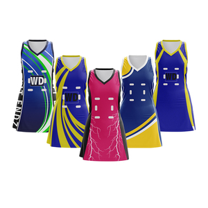 Uniforme ajustado para mujer con diseño sublimado y uniforme de netball de tela transpirable - Product Image 6