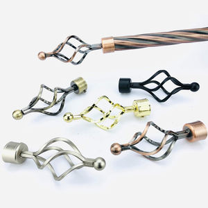 <span class=keywords><strong>Comores</strong></span> Îles Rétro Antique Simple Embouts De Rideau Double Supports Fer Or Rose Tringles À Rideaux Ensemble - Product Image 2