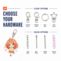 Porte-clés en plastique Anime en gros, petits porte-clés en acrylique, breloques pendentifs en acrylique pour les magasins de souvenirs et le stock de détail