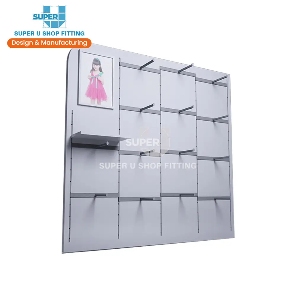 Retail Display Rack Garment Shop Showcase Apparel Store Interior Design Clothes Rack Glass Wall Shelves Store Display Clothing