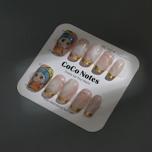 Doux Fille Coeur Dessin Animé Court <span class=keywords><strong>Film</strong></span> Anime Mignon Chat Yeux Portant Des Ongles Pré Fait Ongles Tranches Fini Relief Faux Ongles En Gros - Product Image 4