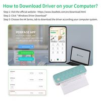 Peripage A40 Printer Thermal Portabel USB BT4.0 Nirkabel A4 2/3/4 inci 40ppm Tersedia untuk Pencetakan Dokumen Hadiah