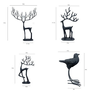 Ensemble de figurines de rennes en fonte, finition mate, décoration de Noël intérieure, ornement de bureau pour salon, artisanat en métal - Product Image 5