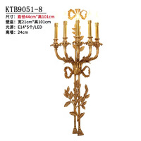 Applique murale de style français, cour européenne, entièrement en cuivre, LED 220V, luxe pour salon, chambre à coucher, villa, salle à manger, escalier