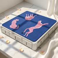 Tapis de Mahjong Américain Halloween Antidérapant en Diatomite Motif Léopard, Luxe Moderne, Vente Chaude, Idéal pour Cadeaux et Jeux