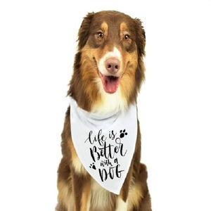 Custom White <b>Dog</b> Bandana Triangle Scarf Pet <b>Neckerchief</b> Solid Color Party Wedding Holiday Apparel - Product Image 1