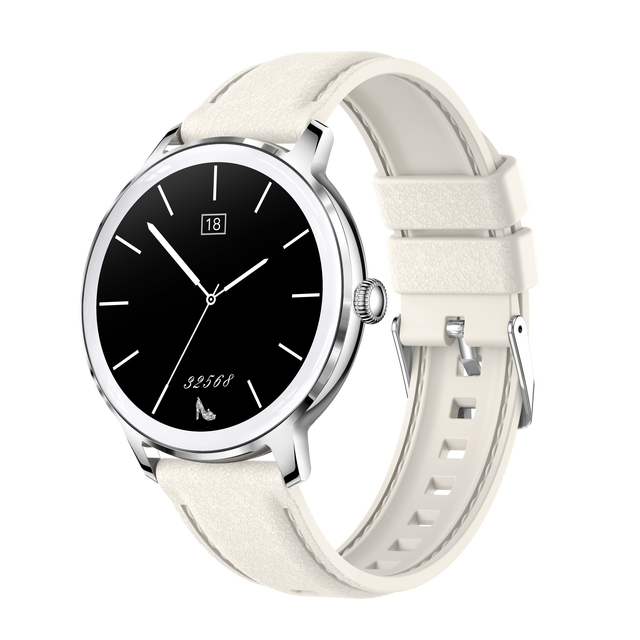 T50 Smart Watch New 20261.32 Inch AMOLED Display Android IP67 Dual Bt Call Sleep Heart Rate Monitor Leather Magnetic Fashion