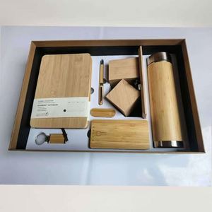 Customizable A5 Bamboo <b>Notebook</b> Gift <b>Set</b> Leather USB Pen Keychain Gift Box for Thanksgiving Valentine's Day Graduation Christmas - Product Image 1
