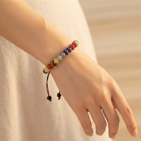 Bracelet en pierre œil de tigre 5*8mm, bracelet chakra réglable, 7 couleurs, perles de lapis-lazuli naturelles, bracelet tressé pour femmes