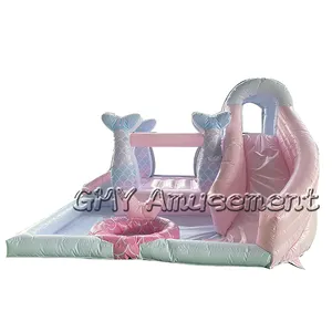 Commercial indoor inflatable mermaid bouncer with slide for sale