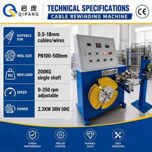 <span class=keywords><strong>Enrouleur</strong></span> de bobines de fil <span class=keywords><strong>automatique</strong></span> QIPANG – Machine à enrouler les câbles avec support de tambour, arrêt <span class=keywords><strong>automatique</strong></span>, enroulement simple/double pour câbles - Product Image 3