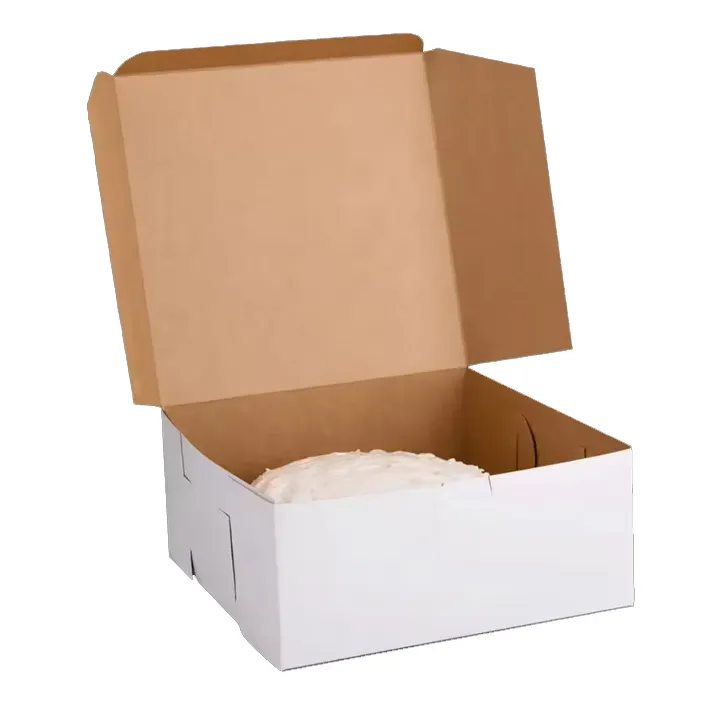 กล่องขนม กล่องเบเกอรี่สีน้ําตาลสําหรับคุกกี้ กล่องเค้กกระดาษแข็งกระดาษคราฟท์ที่ย่อยสลายได้