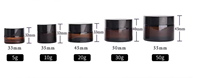 Pot en verre cosmétique de 50g (1.7OZ) ambré brun à large ouverture, idéal pour le voyage, pour fards à paupières, ongles, lèvres et crèmes pour le visage