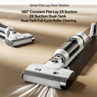 Aspirateur sans fil auto-nettoyant 180° à moteur sans balais, filtration HEPA, pour usage domestique, hôtelier et extérieur