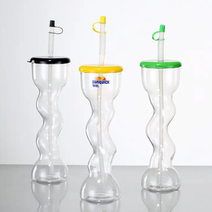 Copas de recuerdo <span class=keywords><strong>para</strong></span> beber de plástico en espiral, gafas de patio de diseño trenzado <span class=keywords><strong>para</strong></span> aguanieve <span class=keywords><strong>para</strong></span> fiestas en el patio al aire libre - Product Image 4