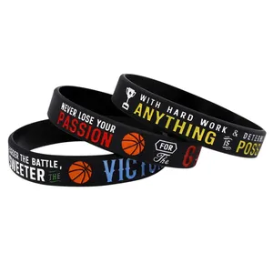 Benutzer definierte Wettbewerb Unisex verstellbare leere Silikon Gummiband Armband Basketball Sport Silikon Armband für Erwachsene