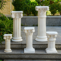 Grandes jardinières en fibre de ciment rustique à base de colonne romaine vintage, revêtement en poudre pour la maison, le jardin, le centre commercial, pot de fleurs