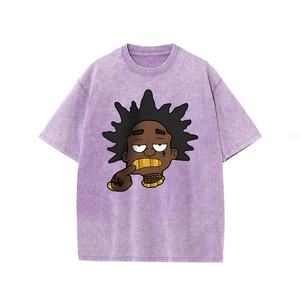 Camiseta de algodón 100% para hombre de alta calidad, ropa de calle lavada con ácido personalizada, impresión de gran tamaño Digital, camisetas lavadas con ácido al por mayor - Product Image 1