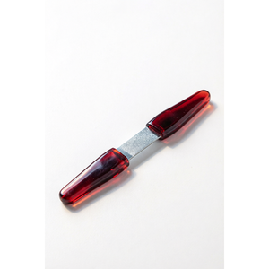 Lima de uñas con mango acrílico rojo, de doble cara, de acero inoxidable, para el cuidado diario de las uñas, para todo tipo de piel - Product Image 1