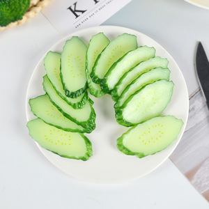 Reproducción Realista de Rodaja de Pepino en Resina 3D, Accesorio Decorativo para Halloween, Ecológico, Modelo de Vegetal Artificial de 10 cm - Product Image 2