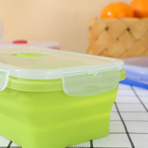 TD1 800ml Collapsible Foldable Silicone Food Storage Containers,Kitchen Collapsible Storage Bowls With Airtight Plastic <strong>Lids</strong>