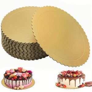 Base para Pastel Redonda de Cartón con Borde Dorado Festoneado, Bandeja para Pastel de Grado Alimenticio con Logotipo Personalizado para Panadería, Venta al Por Mayor de Fábrica - Product Image 1