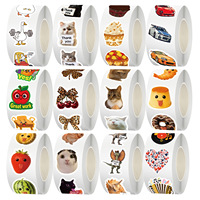 Rollos de Pegatinas de Animales de Dibujos Animados de Béisbol, Estilos Surtidos, Cinta Decorativa DIY para Niños, Recompensas, Diario, Cuaderno