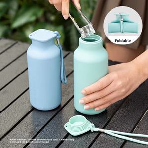 Vaso de Agua Plegable de Silicona Retráctil Portátil de 600 ml al por Mayor, Vaso para Bebidas Conveniente para Viajes y Campamentos - Product Image 1