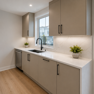 Mobili <span class=keywords><strong>da</strong></span> <span class=keywords><strong>Cucina</strong></span> Modulari Moderni in Acrilico con Pannello Piatto, Lavello e Rubinetto per Progetti di Appartamenti Multifamiliari - Product Image 4