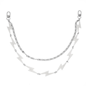 Cadena de cintura Yueli Lightning Bolt, cinturón de cadena de metal de aleación estilo punk, cadena corporal de moda para discoteca, cadena de cuerpo con múltiples bucles de aleación de zinc estilo Ins - Product Image 5