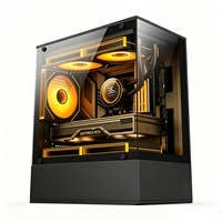 Boîtier de PC de jeu en verre trempé fourni par l'usine, tour de bureau compatible Micro ATX ITX ATX, alimentation, accessoires pour hôte PC