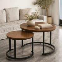 Table basse ronde moderne en bois avec plateau extensible, couleur et design personnalisables pour ensemble de meubles de salon