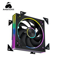 Ventilateur PWM AntarcChill Noir 120mm à Haut Débit d'Air, Faible Bruit, Roulement Fluide, Longue Durée de Vie, pour Boîtier PC, Dissipateur Thermique en Plastique OEM 4 Broches