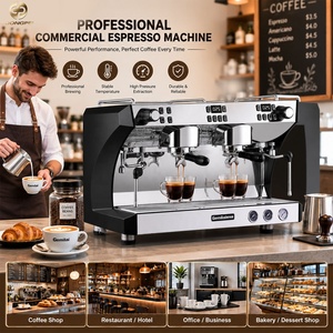 Machine à café expresso professionnelle à 2 chaudières avec pompe rotative importée pour café, restaurant, CRM3120C, 2 groupes, usage commercial - Product Image 2