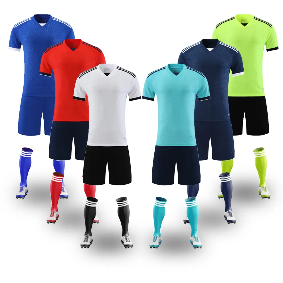 Erkekler futbol üniformaları ucuz futbol takımı forması üniforma futbol futbol çocuklar forması kısa Set gençlik eğitim spor giyim