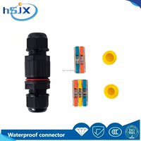 Connecteur d'alimentation étanche HSJX M20 à 4 broches, type L, mâle/femelle, répartiteur en T, 300V 10A, en cuivre et nylon, avec verrouillage à vis pour LED