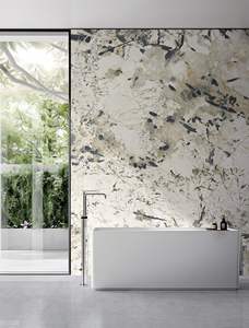 Carrelage en pierre frittée à motif marbre noir poli 1000x3000mm antidérapant résistant aux acides pour usage intérieur/extérieur salle de bain - Product Image 2