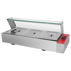 Calentador de Sopa Eléctrico de Cuatro Compartimentos EH-BM4, 1185x350x340mm, Acero Inoxidable, Mostrador Comercial para Calentar Alimentos - Product Image 3