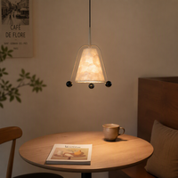 Lampe suspendue moderne en tissu finition cuivre, luminaire suspendu E27 pour salon, café, chambre à coucher
