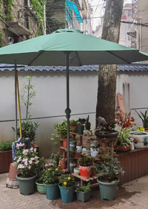 Sombrilla de Patio Exterior con Poste Central Inclinable de Acero Inoxidable para Uso en Patio o Parque, Color Personalizado, Protección Solar, Muebles Modernos para Exteriores - Product Image 6