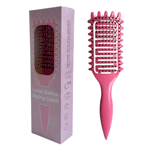 3 trong 1 Curl xác định kiểu dáng bàn chải Hollow ra Detangling tóc bàn chải rối tóc lược định hình xác định lọn tóc Cắt Tóc công cụ tạo kiểu - Product Image 5