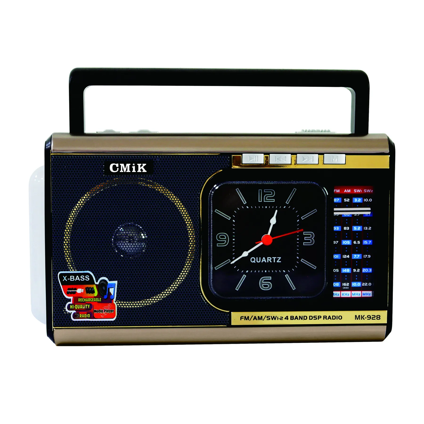 cmik mk-928 alarm clock speaker USB/TF card long range old weather other emergency crank light am/fm/sw1-2 home portable radio