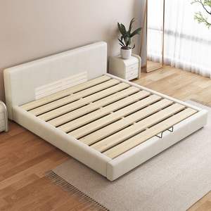 Cadre <span class=keywords><strong>de</strong></span> <span class=keywords><strong>lit</strong></span> plateforme moderne en tissu rembourré avec tête <span class=keywords><strong>de</strong></span> <span class=keywords><strong>lit</strong></span> réglable en hauteur et lattes en bois – Vente en gros - Product Image 6