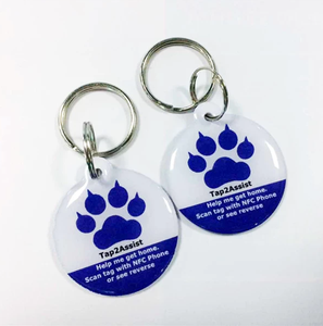 Etiqueta para mascotas impermeable RFID/NFC duradera con logotipo personalizado al por mayor para identificación de perros con protocolo ISO14443A - Product Image 1