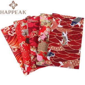 HAPPEAK Wholesale 5 Pcs/Set Patchwork 20*25 cm Foil Print <strong>Fabric</strong> Japanese Style Pre-cut <strong>Cotton</strong> Square Bundle <strong>Fabric</strong> for Sewing - Product Image 5
