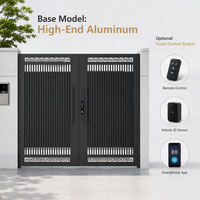 Portail d'entrée moderne en aluminium de style chinois, découpé au laser, à double battant, pour villa résidentielle et jardin