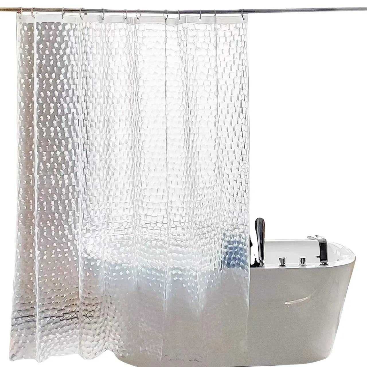 Waterproof 3D Bathroom Shower Curtain Transparent Bathroom Curtain with Hooks Thickened Bathing Sheer Wide Bath C shower curtain