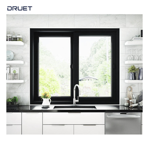 Fenêtres coulissantes modernes <span class=keywords><strong>DRUET</strong></span> en alliage d'aluminium avec verre trempé pour balcon - Conception coulissante - Product Image 5